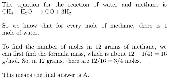 VERY URGENTTT how many moles of h2o is produced when 12 grams of ch4 completely react-example-1