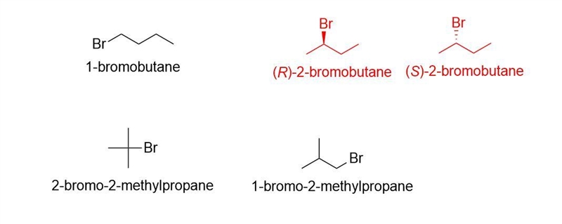 Draw all the structural isomers for the molecular formula c4h9br.-example-1