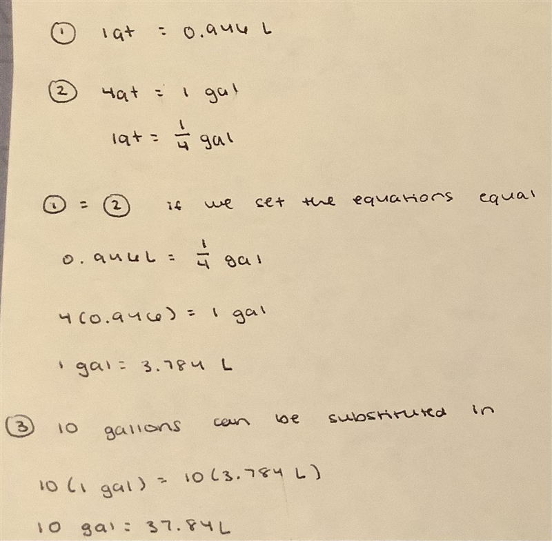 One quart of liquid is equal to 0.946 Liters. Four quarts is equal to one gallon. How-example-1