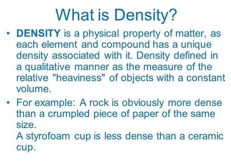 What is density? (1 point) the amount of space occupied by a substance or body O the-example-1