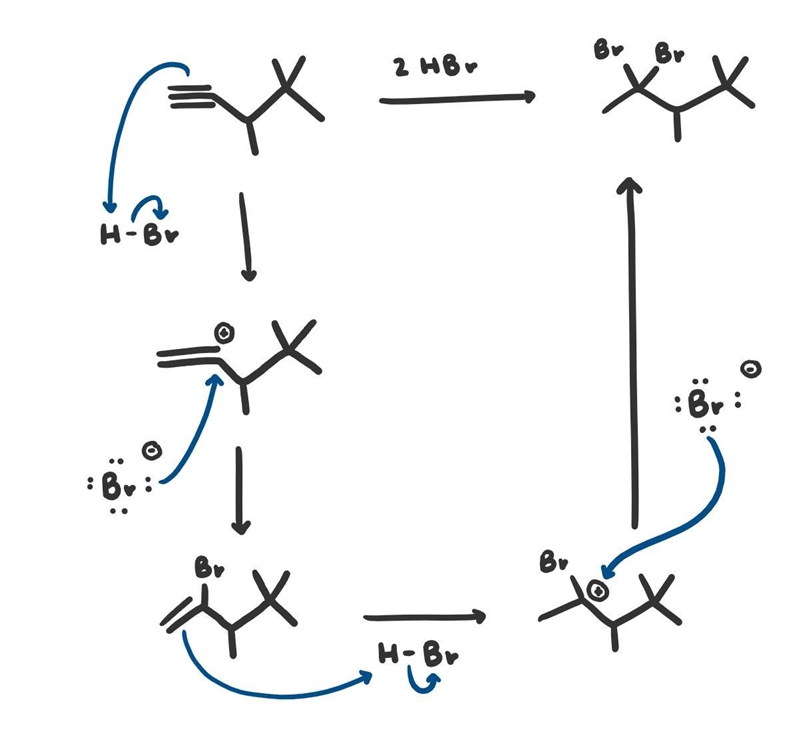 Draw the alkane formed when 4,5,5‑trimethyl‑1‑hexyne or 4,5,5‑trimethylhex‑1‑yne is-example-1