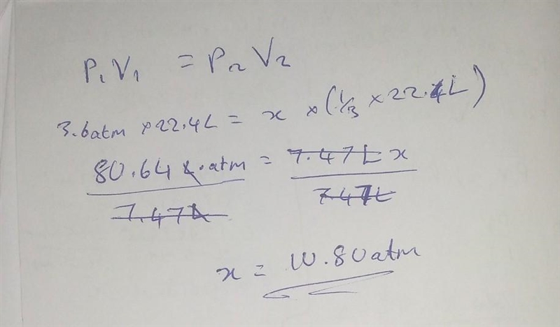 ) a container filled with a sample of an ideal gas at the pressure of 3.6 atm. the-example-1