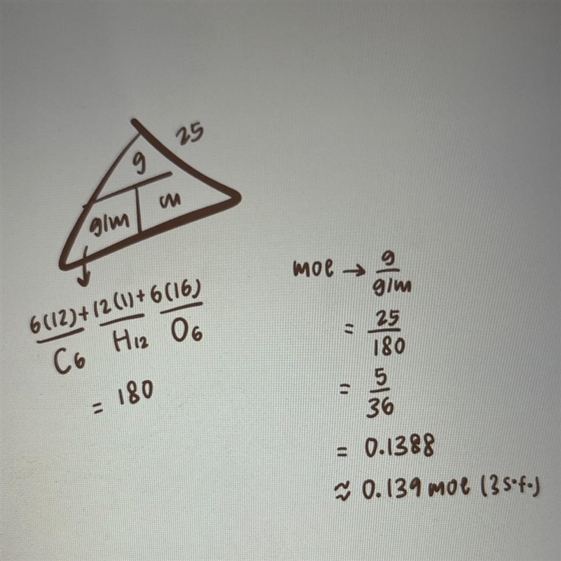 How many molecules are in 25 grams of C6H1206?-example-1