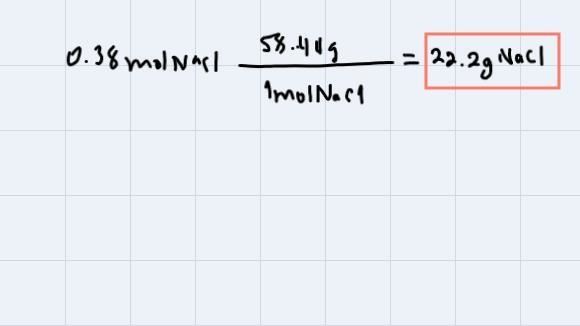 What MASS of NaCl are required to make 2.69L of a 0.14M solution?Use the correct abbreviation-example-3