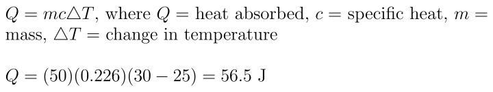 How much heat energy is required to raise the temperature of 50g of bromine from 25°C-example-1