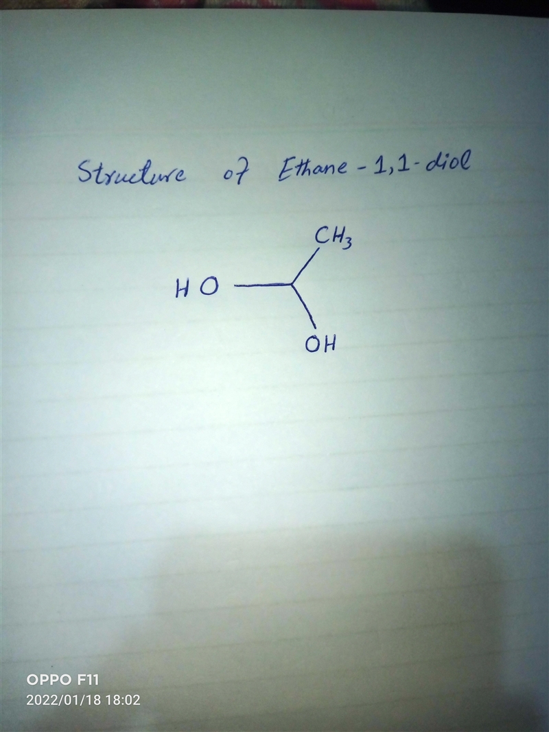 35. Ethan-1,1-diol has two-OH groups attached to one of its carbons. Draw out this-example-1