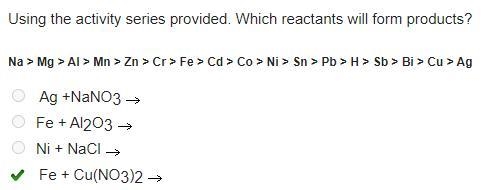 Using the activity series provided. which reactants will form products? na > mg-example-1