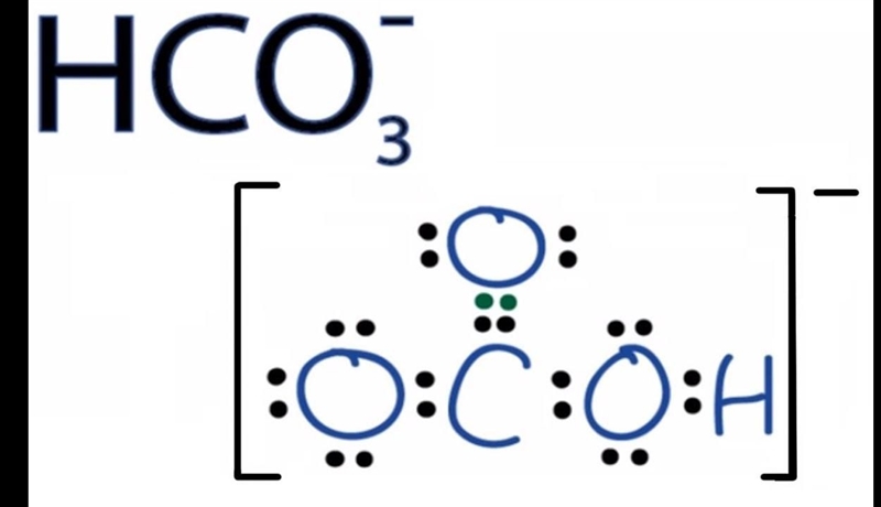 Draw the electron dot structure for the hydrogen carbonate ion hco3-. Carbon is the-example-1