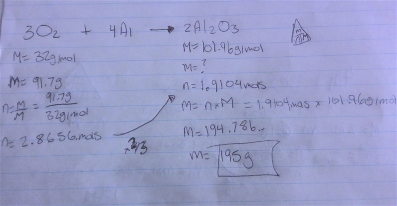 How many grams of al2o3 (mm = 101. 96 g/mol) are produced when 91. 7 grams o2 reacts-example-1