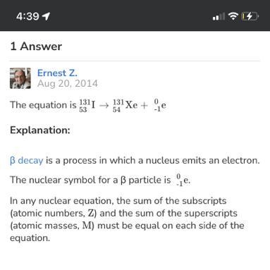 Write a nuclear equation for iodine-131-example-1