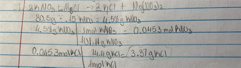 If 30.5 g of 15% potassium nitrate solution are reacted to excess magnesium chloride-example-1