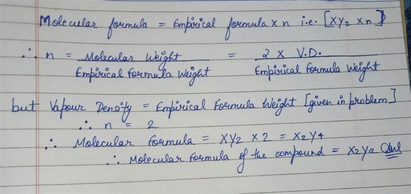 Empirical formula of a compound is XY2 if its empirical formula weight is equal to-example-1