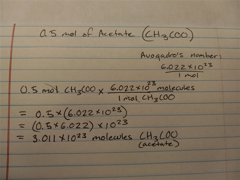 2. HOW many molecules are in 0.5 moles of acetate molecules?-example-1