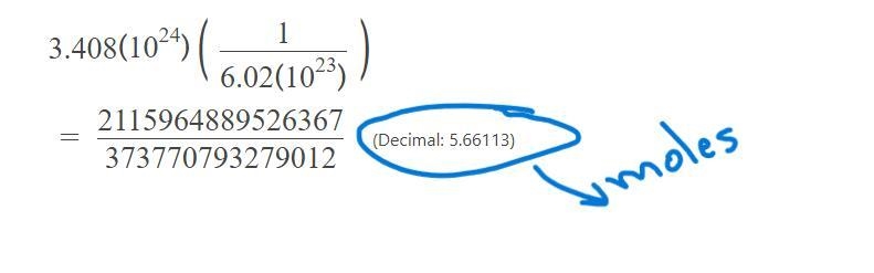 How many moles are there in a sample containing 3.408×10^24 atoms of carbon?-example-1