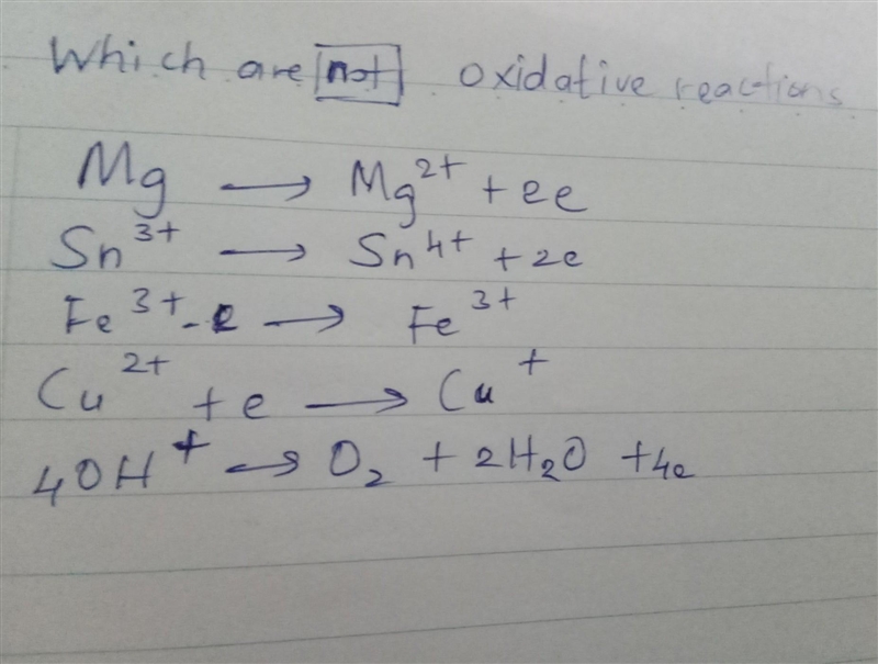 Which are not oxidative reaction? (look at the image)​-example-1