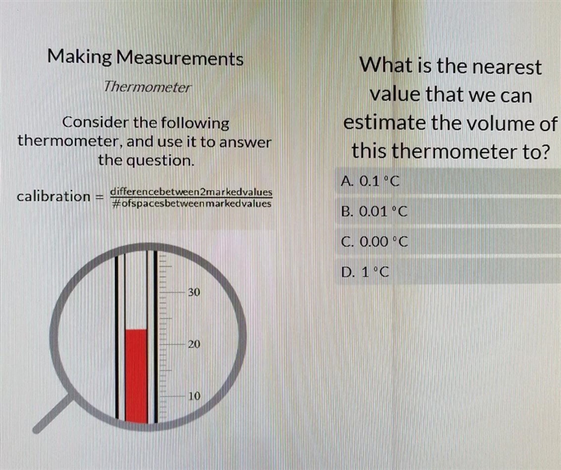 Making Measurements Consider the following thermometer, and use it to answer the question-example-1