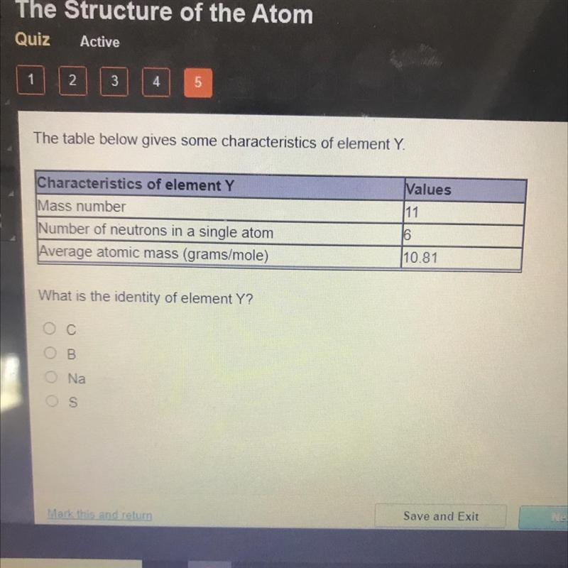 What is the identity of element Y? OOOO C Ов Na S-example-1