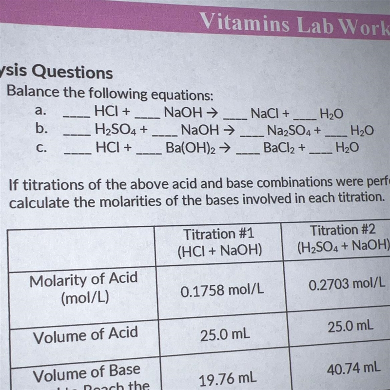 1. Balance the following equations: (photo attached, just 1 a,b,&c)-example-1