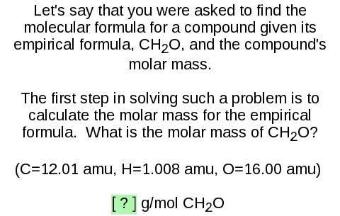 What is the molar mass of CH20?-example-1