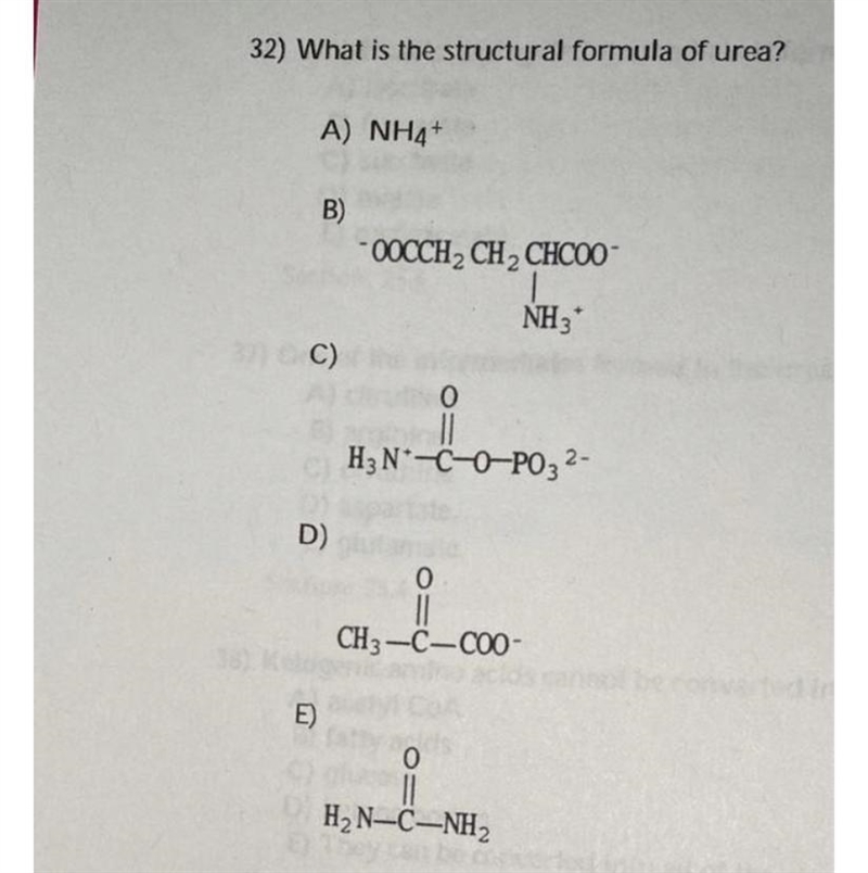 What is the structural formula of Urea?-example-1