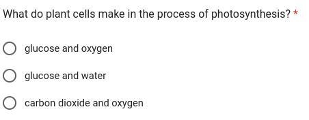 What do plant cells make in the process of photosynthesis?-example-1