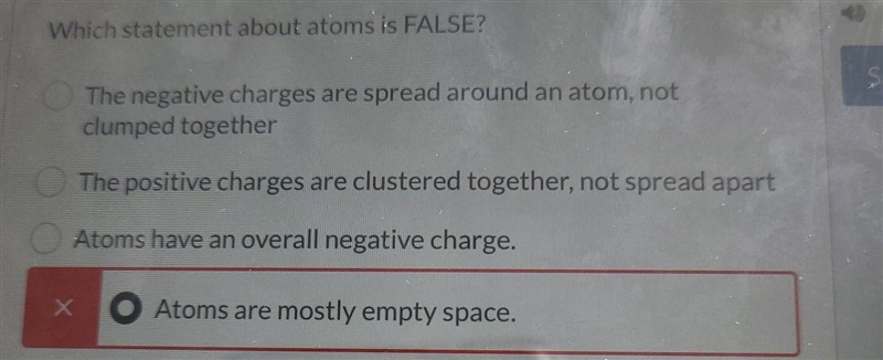 Which statement about atoms is false ?​-example-1