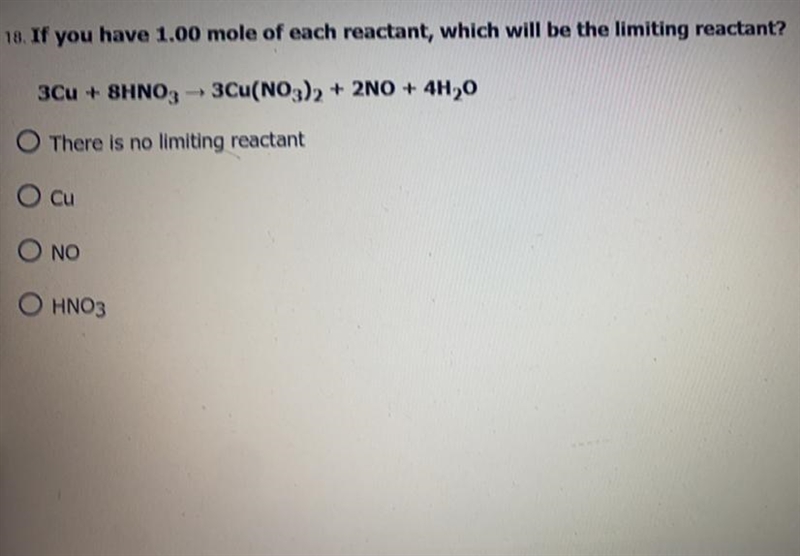 If you have 1.00 mole of each reactant, which will be the limiting reactant?-example-1