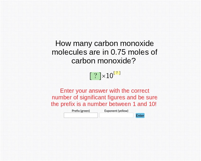 How many carbon monoxide molecules are in 0.75 moles of carbon monoxide?-example-1