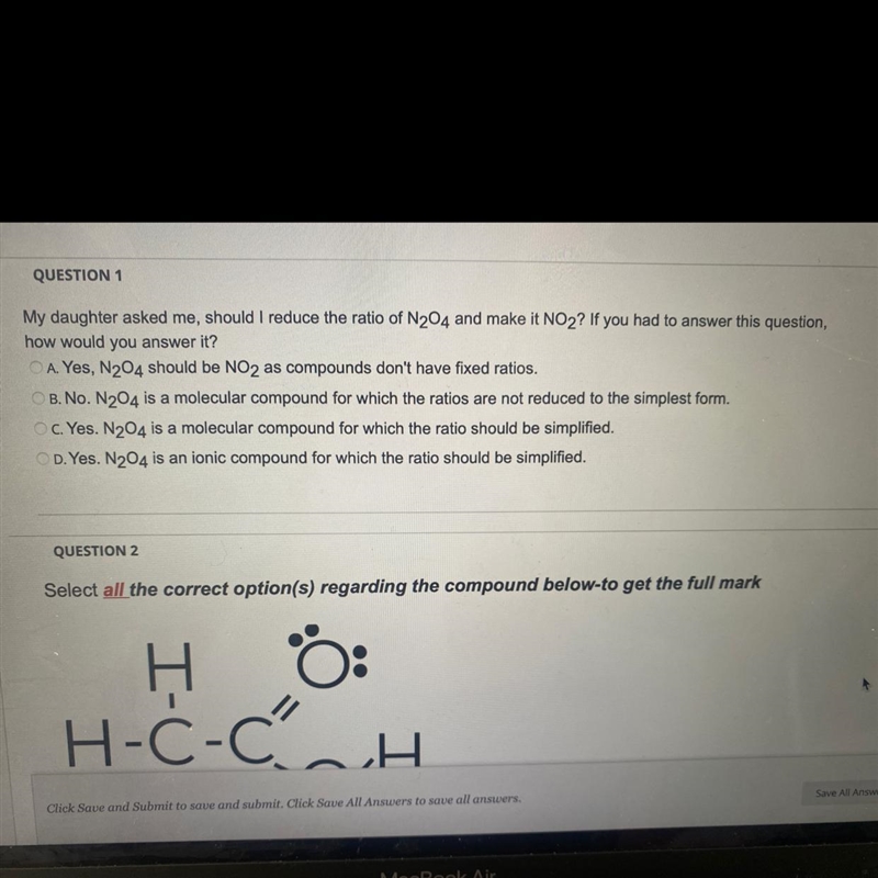 QUESTION 1My daughter asked me, should I reduce the ratio of N204 and make it NO2? If-example-1