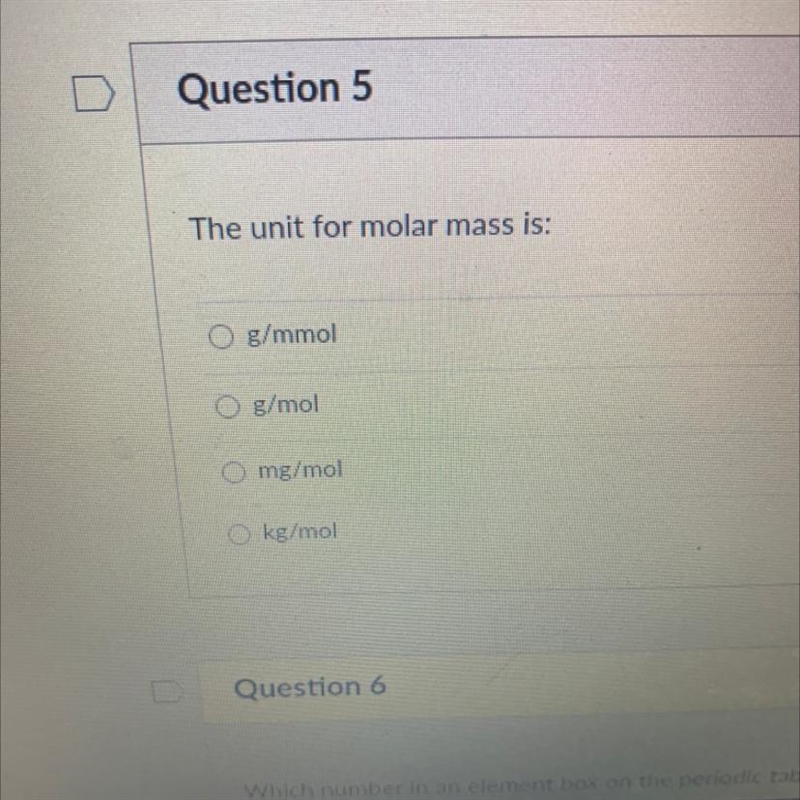 The unit for molar mass is-example-1