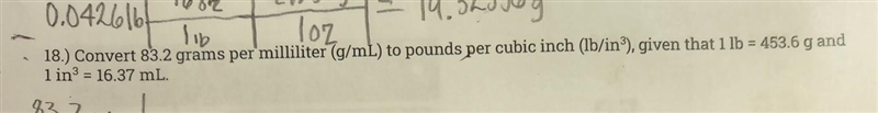 18.) Convert 83.2 grams per milliliter (g/mL) to pounds per cubic inch (lb/in³), given-example-1