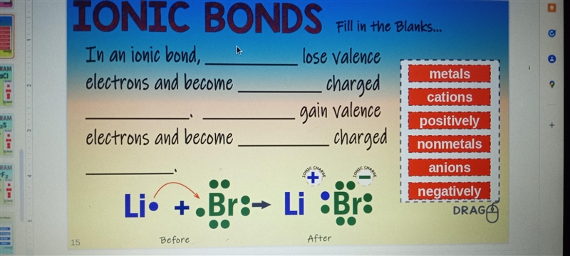 Ionic Bonds fill in the blanks-example-1