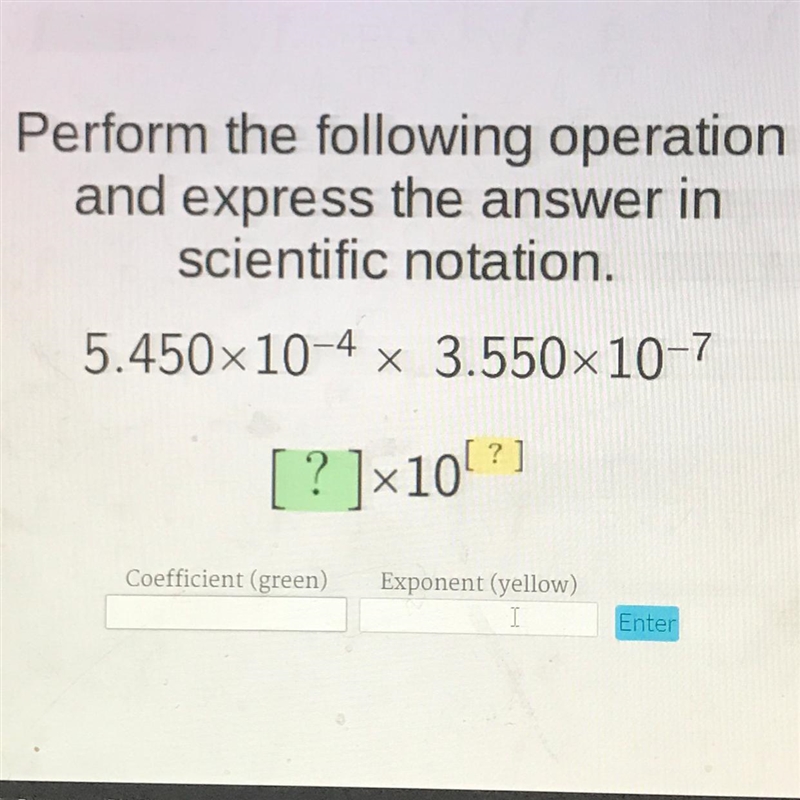 PLEASE HELP! Perform the following operation and express the answer in scientific-example-1