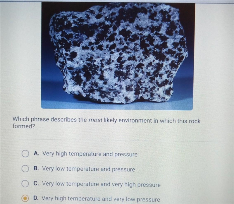 The Rock Shown is Made of Light and Dark Mineral Crystals that are Evenly Distributed-example-1