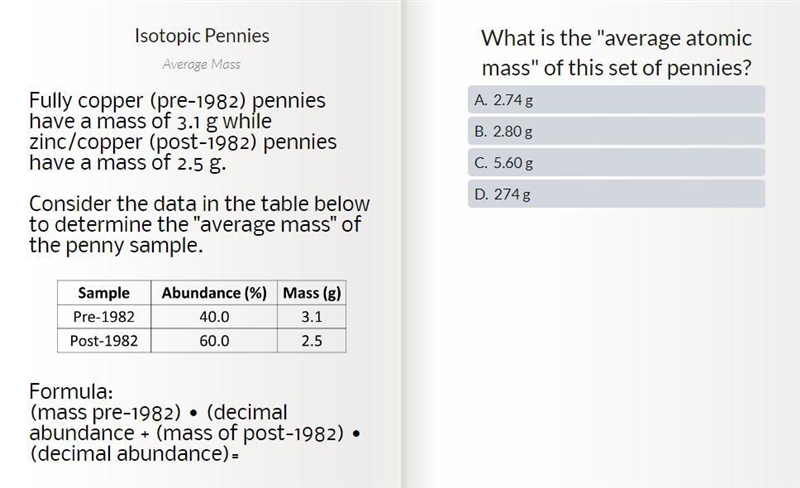 What is the "average atomic mass" of this set of pennies. (can you guys-example-1