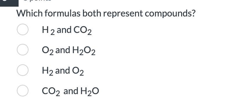 Which formulas both represent compounds? HELP ME PLS!-example-1