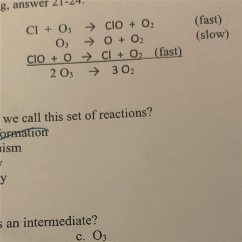 What is the intermediate, catalyst, and rate determining step? And what do we call-example-1