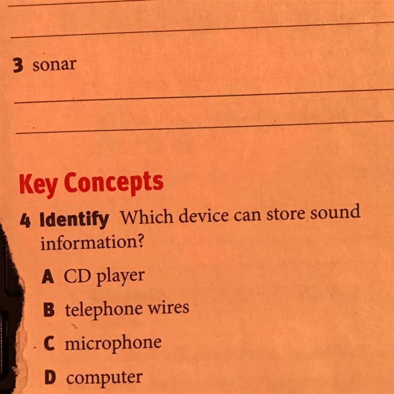 Identify Which device can store sound information?-example-1