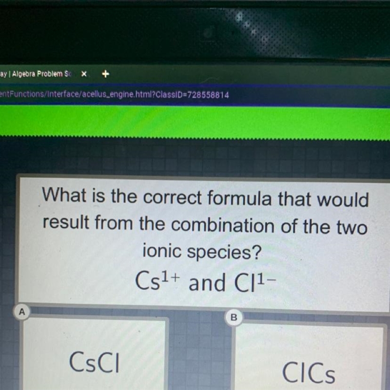 What is the correct formula that would result from the combination of the two ionic-example-1