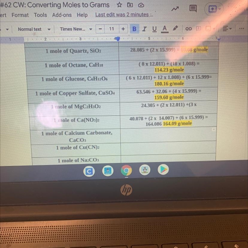 Pls help 1 mole of Mg C2 H3O2 and answer last three-example-1