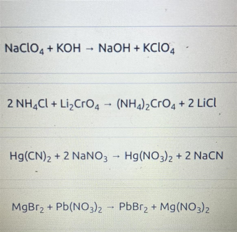 Which of the following chemical reactions will produce a precipitate?-example-1