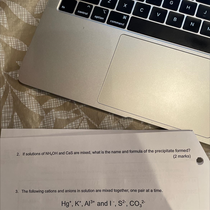 If solutions of NH4OJ and CaS are mixed, what is the name and formula of the precipitate-example-1