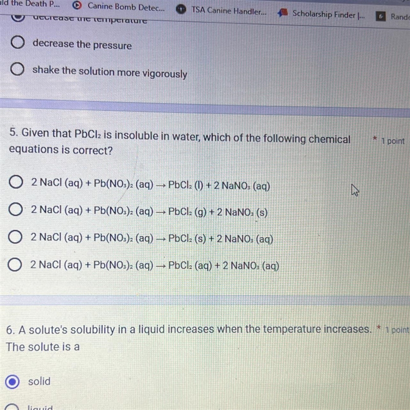 Given that PbCI2 is insoluble in water, which of the following chemical equations-example-1