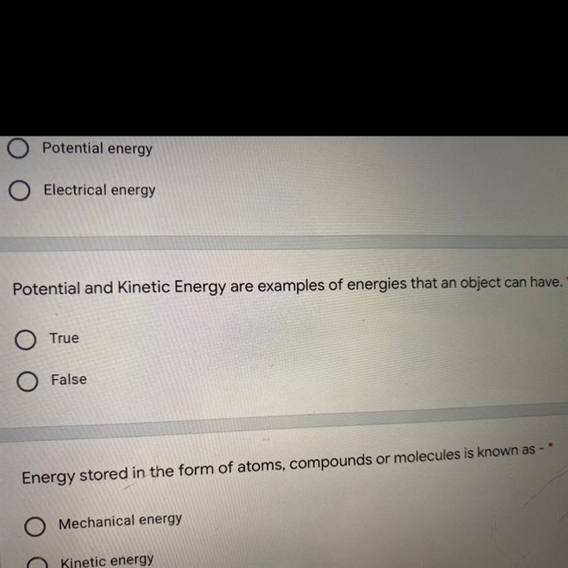 A book resting on a table is an example of - * Kinetic energy O Thermodynamic energy-example-1