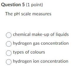 The pH scale measures-example-1