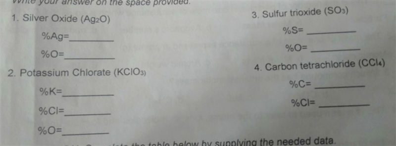 help me plss. A DIRECTION. Determine the percentage composition of all the elements-example-1