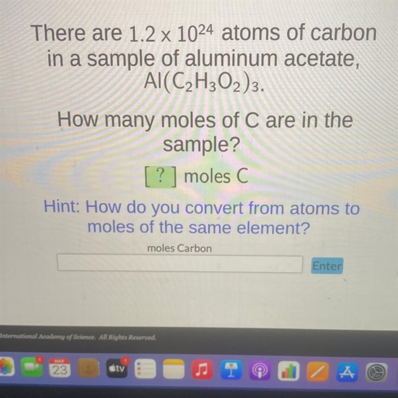 How many moles of C are in the sample?-example-1