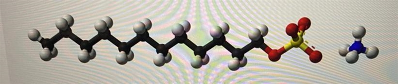 Describe the structure of ammonium lauryl sulfate. Refer to the given diagram. Your-example-1