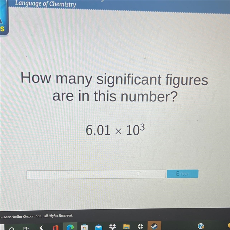 How many significant figures are in this number? 6.01 x 10^3-example-1