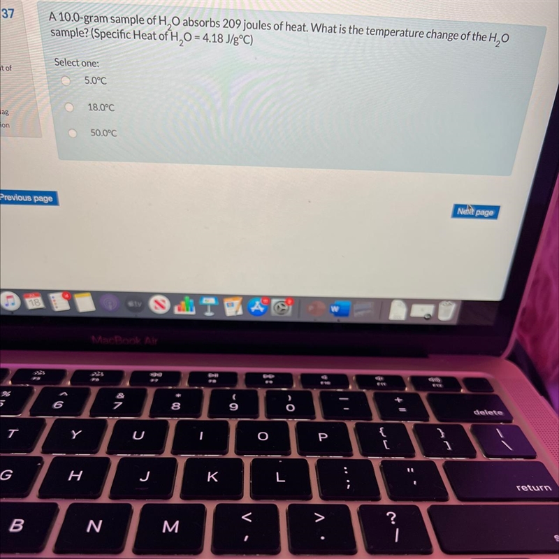 What is the temperature change the H2O sample-example-1